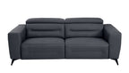 989 Divanitalia Power Reclining 3-Piece Sofa Set with Power Headrest in Top-grain Italian Leather - Dark Grey - SKU 989-DK-GRAY-3PC - view 3