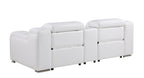 1116 Divanitalia 3-Piece Modular Power Reclining Console Loveseat in Top Grain Italian Leather with 2 Power Recliners & Power Headrests