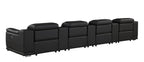 9762 Divanitalia 7-Piece Modular Top Grain Italian Leather Power Reclining Sofa with 4 Power Recliners