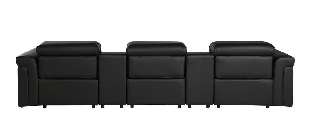 1126 Divanitalia 5-Piece Modular Power Reclining Sofa in Top Grain Italian Leather with 3 Power Recliners & Power Headrests