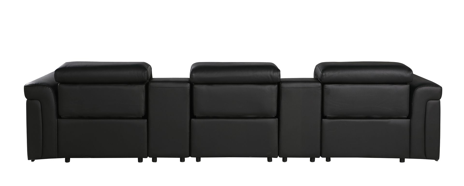 1126 Divanitalia 5-Piece Modular Power Reclining Sofa in Top Grain Italian Leather with 3 Power Recliners & Power Headrests