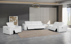 9762 Divanitalia 6-Piece Modular Power Reclining Sofa, Loveseat and Chair Set with 6 Power Recliners in Top Grain Italian Leather - White - SKU 9762-WHITE-6.6-HT-3PC - view 2