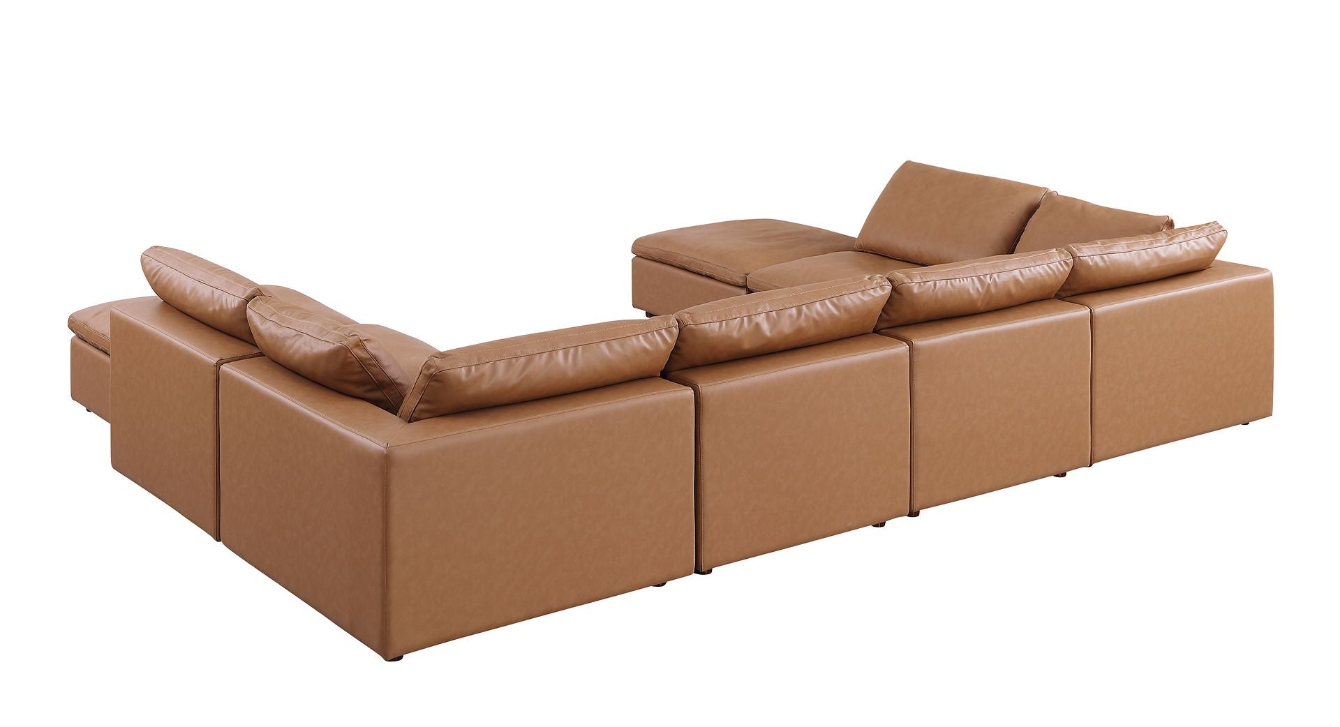 1100 Divanitalia Top-grain Italian Leather 8-Piece Sectional Sofa with Chaise