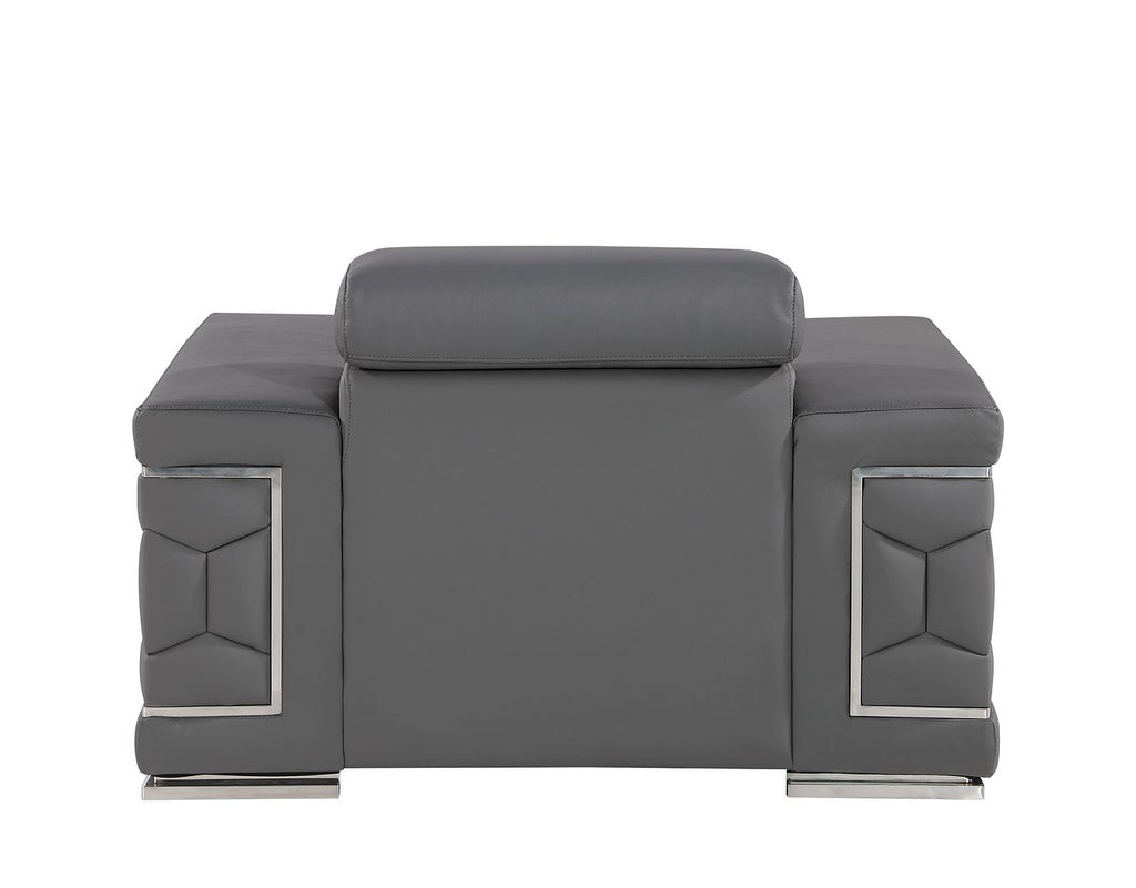 296 Modern Genuine Leather Chair - Grey - SKU 296-GREY-CH - view 4