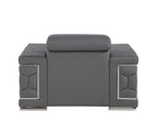 296 Modern Genuine Leather Chair - Grey - SKU 296-GREY-CH - view 4