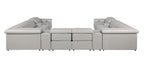 1126 Divanitalia 12-Piece U-Shaped Sectional Sofa in Top Grain Italian Leather with 4 Power Recliners & Power Headrests - Light Grey - SKU 1126-LT_GREY-12PC-4PWR-U-SECTIONAL-GROUP - view 7