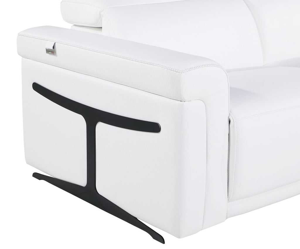 1126 Divanitalia Power Reclining Loveseat in Top Grain Italian Leather with 2 Power Recliners & Power Headrests