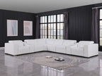 1208 8 Piece L-Shaped Leather Sectional Sofa with 4 Power Recliners & Power Headrests - White