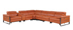 1246 Divanitalia 7-Piece L-Shaped Modular Power Reclining Sectional Sofa with 3 Power Recliners and Power Headrests - Top Grain Italian Leather