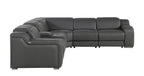 1116 Divanitalia 6-Piece L-Shaped Sectional Sofa in Top Grain Italian Leather with 3 Power Recliners & Power Headrests - Dark Grey - SKU 1116-DK-GREY-6PC-3PWR-SECTIONAL- GROUP - view 4
