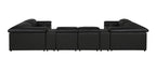 1126 Divanitalia 8-Piece U-Shaped Sectional Sofa in Top Grain Italian Leather with 2 Power Recliners & Power Headrests