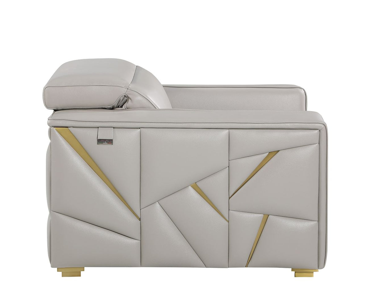 1120 Divanitalia Chair with Adjustable Headrest in Top-grain Italian Leather - Light Grey - SKU 1120-LT-GREY-CH - view 5