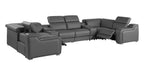 1116 Divanitalia 8-Piece U-Shaped Sectional Sofa in Top Grain Italian Leather with 2 Power Recliners & Power Headrests - Dark Grey - SKU 1116-DK_GREY-8PC-2PWR-U-SECTIONAL-GROUP - view 5
