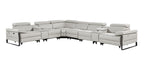 1246 Divanitalia 8-Piece L-Shaped Modular Power Reclining Sectional Sofa with 4 Power Recliners and Power Headrests - Top Grain Italian Leather