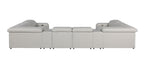 1116 Divanitalia 8-Piece U-Shaped Sectional Sofa in Top Grain Italian Leather with 2 Power Recliners & Power Headrests
