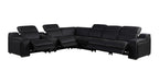 1116 Divanitalia 7-Piece L-Shaped Sectional Sofa in Top Grain Italian Leather with 4 Power Recliners & Power Headrests - Black - SKU 1116-BLACK-7PC-4PWR-SECTIONAL - GROUP - view 3