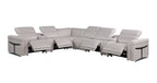 1126 Divanitalia 8-Piece L-Shaped Sectional Sofa in Top Grain Italian Leather with 4 Power Recliners & Power Headrests