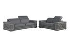 296 Modern Genuine Leather 2-Piece Sofa Set - Grey - SKU 296-GREY-2PC - view 2