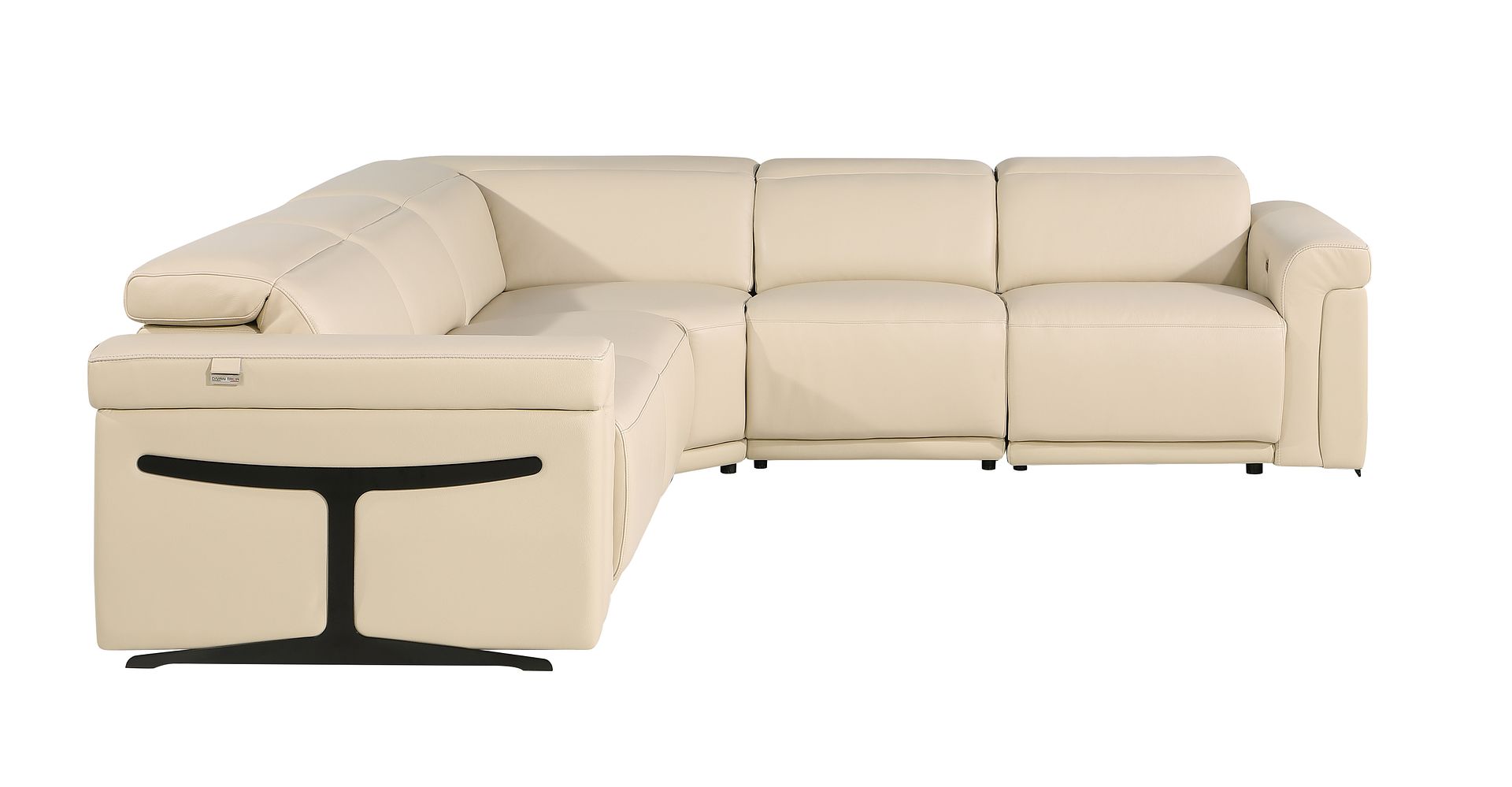1126 Divanitalia 5-Piece L-Shaped Sectional Sofa in Top Grain Italian Leather with 3 Power Recliners & Power Headrests