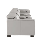 1208 Leather Sofa with 3 Power Recliners and Two Storage Consoles