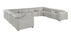 1224 Divanitalia 12-Piece U-Shaped Sectional Sofa in Top Grain Italian Leather with 4 Power Recliners & Power Headrests