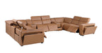 1224 Divanitalia 10-Piece U-Shaped Sectional Sofa in Top Grain Italian Leather with 4 Power Recliners & Power Headrests