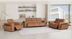 1224 Divanitalia 6-Piece Modular Power Reclining Sofa, Loveseat & Chair Set in Top Grain Italian Leather with 6 Power Recliners & Power Headrests - Cognac - SKU 1224-COGNAC-6.6-HT-3PC - view 2