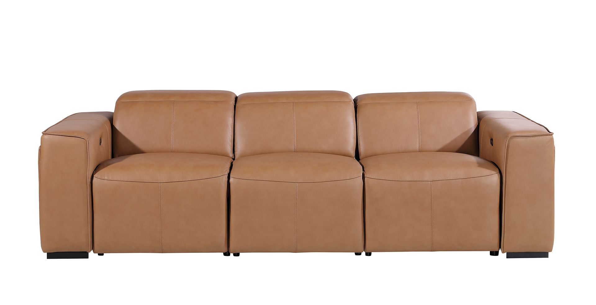 1224 Divanitalia 3-Piece Modular Power Reclining Sofa in Top Grain Italian Leather with 2 Power Recliners & Power Headrests