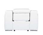 1116 Divanitalia Top Grain Italian Leather Power Reclining Chair with Power Headrests - White - SKU 1116-WHITE-CH - view 7