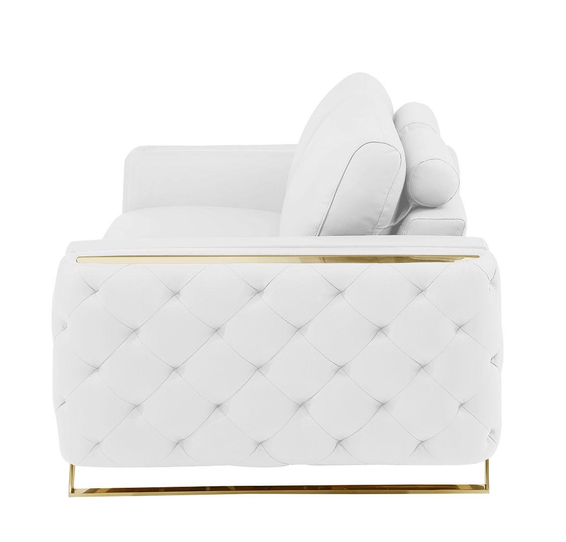 1050 Divanitalia Loveseat in Top-grain Italian Leather - White - SKU 1050-WHITE-L - view 5