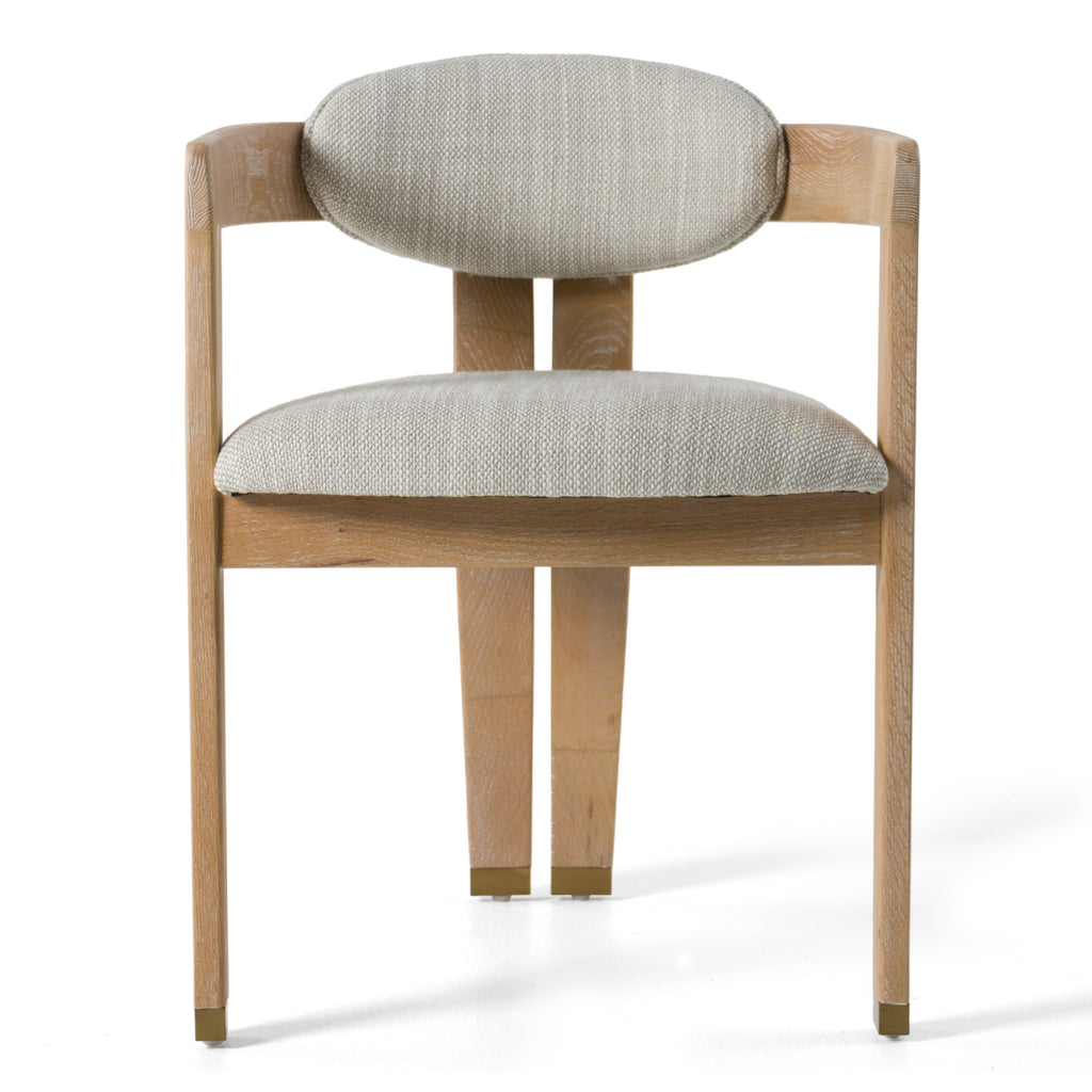 Belton - Modern Black Vegan Leather + Brown Oak Dining Chair