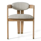 Belton - Modern Black Vegan Leather + Brown Oak Dining Chair