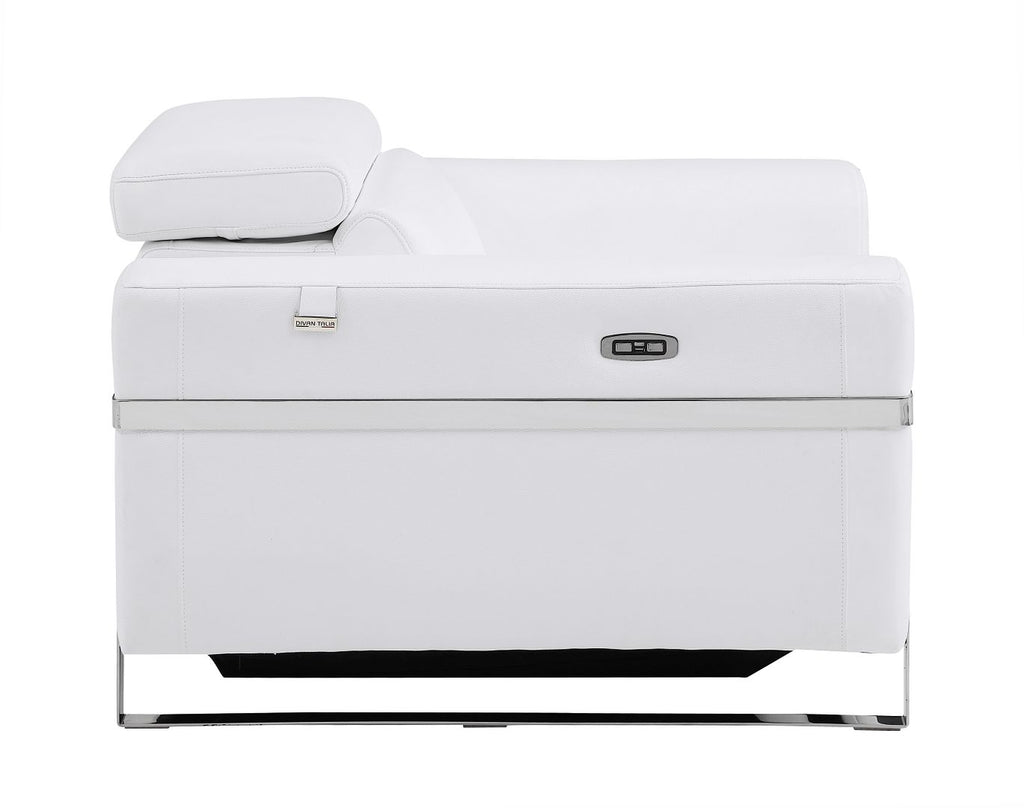 990 Divanitalia Power Reclining Arm Chair with Power Headrest in Top-grain Italian Leather - White - SKU 990-WHITE-CH - view 5