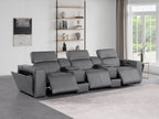 1224 Divanitalia 5-Piece Modular Power Reclining Sofa in Top Grain Italian Leather with 3 Power Recliners & Power Headrests - Dark Grey - SKU 1224-DK-GREY-5.3-HT - view 2