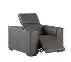 1208 Modular Leather Set with 6 Power Recliners & Power Headrests - Dark Grey - SKU 1208-DK-GREY-7.6-HT-3PC - view 10