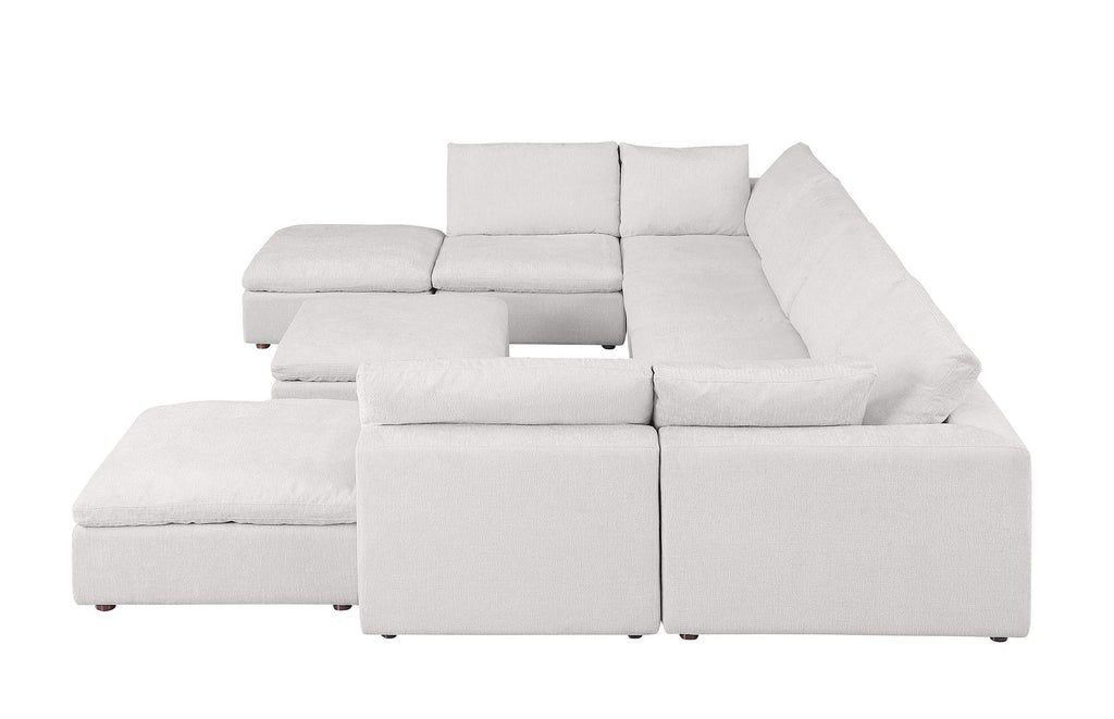 1100 Divanitalia Top-grain Italian Leather 9-Piece Sectional Sofa with Chaise