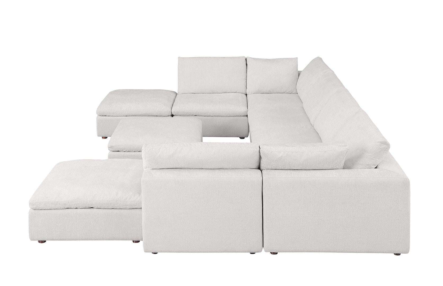 1100 Divanitalia Top-grain Italian Leather 9-Piece Sectional Sofa with Chaise
