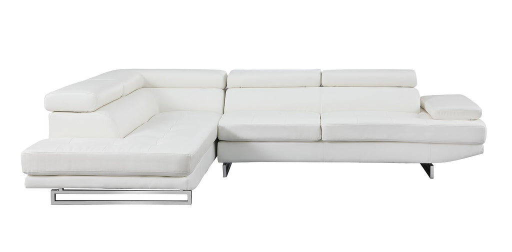 8136 Left Arm Facing Chaise with Adjustable Headrest in Genuine Leather