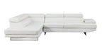 8136 Left Arm Facing Chaise with Adjustable Headrest in Genuine Leather