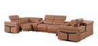 1126 Divanitalia 8-Piece U-Shaped Sectional Sofa in Top Grain Italian Leather with 2 Power Recliners & Power Headrests