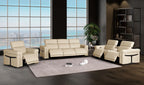 1126 Divanitalia 7-Piece Modular Power Reclining Sofa, Loveseat & Chair Set in Top Grain Italian Leather with 6 Power Recliners & Power Headrests - Beige - SKU 1126-BEIGE-7.6-HT-3PC - view 2