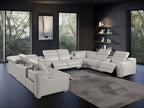 1116 Divanitalia 12-Piece U-Shaped Sectional Sofa in Top Grain Italian Leather with 4 Power Recliners & Power Headrests