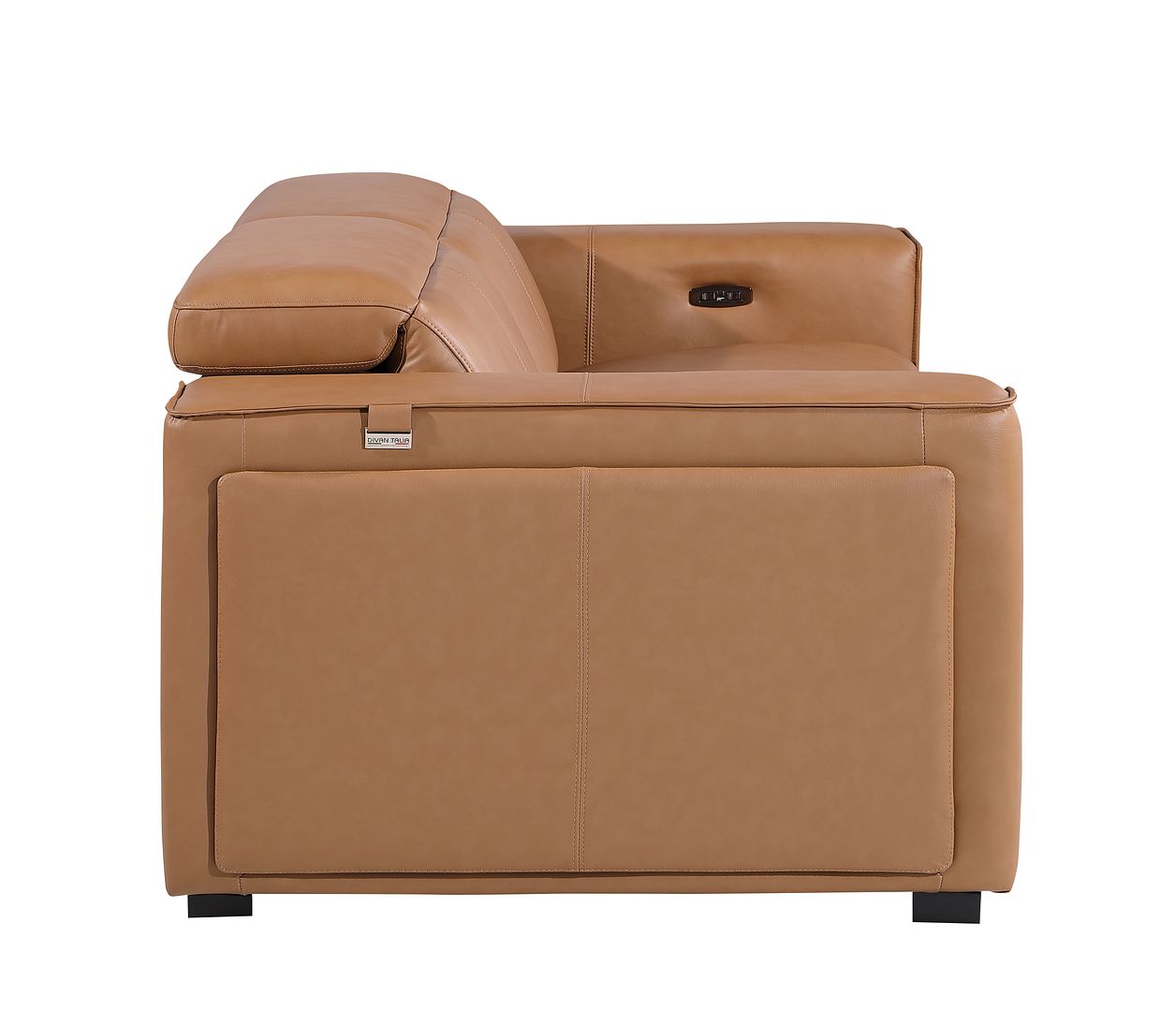 1224 Divanitalia 2-Piece Modular Power Reclining Loveseat in Top Grain Italian Leather with 2 Power Recliners & Power Headrests