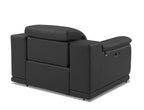 9762 Divanitalia Top Grain Italian Leather Power Reclining Chair with Adjustable Headrests - Dark Grey - SKU 9762-PWR-CH-DARK GRAY - view 5