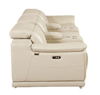 9762 Divanitalia 5-Piece Modular Power Reclining Sofa and Loveseat Set with 3 Power Recliners in Top Grain Italian Leather