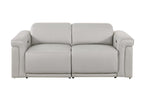 1126 Divanitalia 6-Piece Modular Power Reclining Sofa, Loveseat & Chair Set in Top Grain Italian Leather with 6 Power Recliners & Power Headrests - Light Grey - SKU 1126-LT_GREY-6.6-HT-3PC - view 8