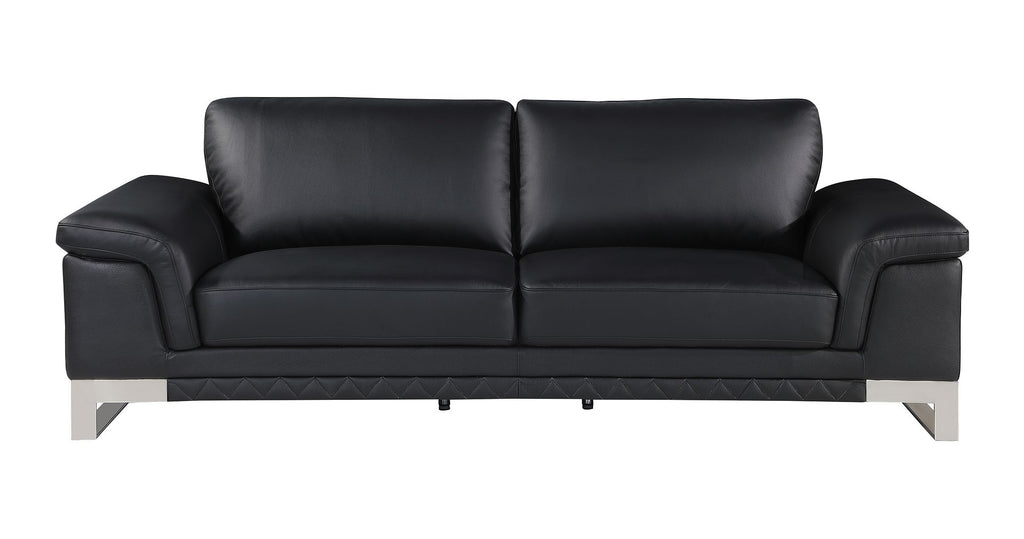 411 Divanitalia Sofa in Top-grain Italian Leather - Black