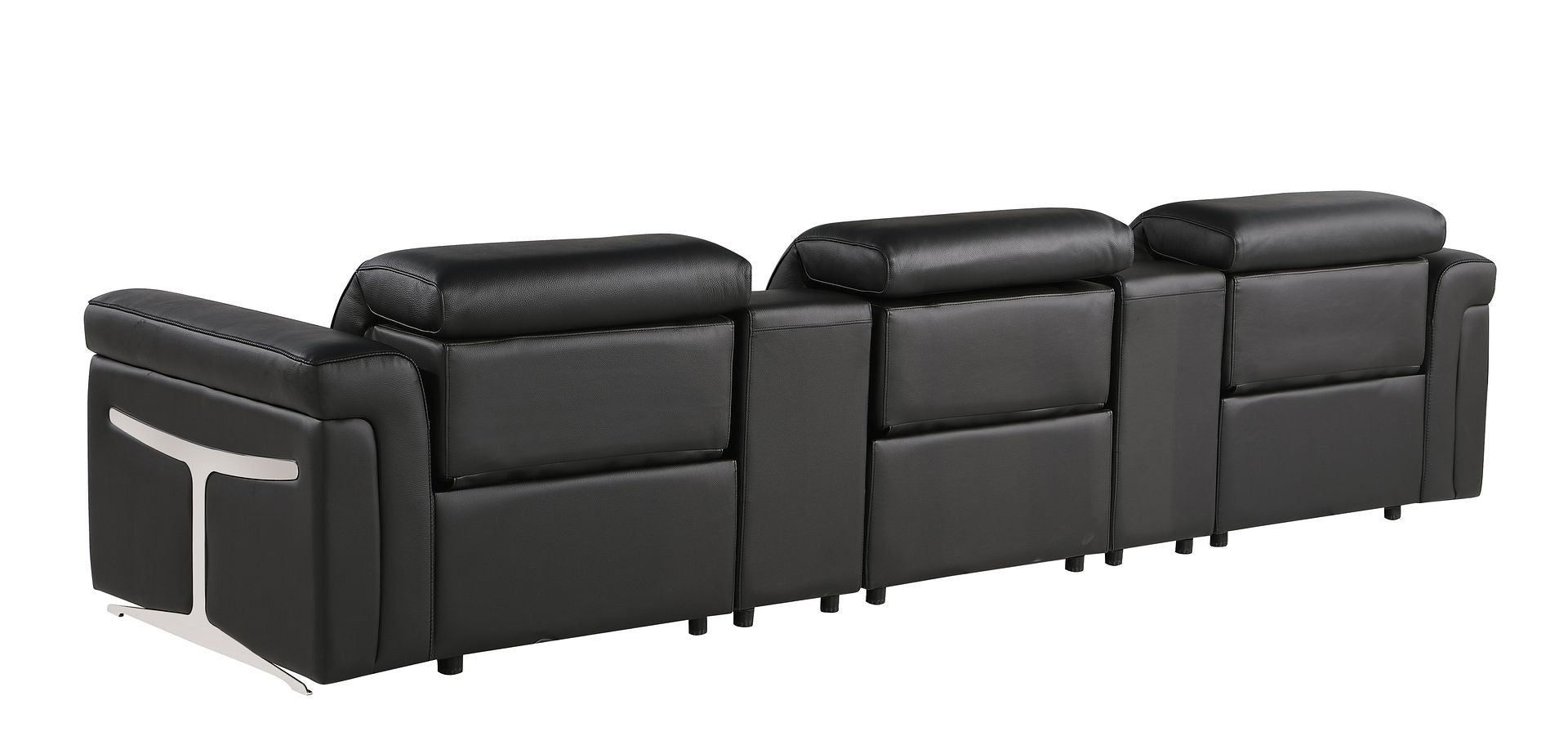 1126 Divanitalia 5-Piece Modular Power Reclining Sofa in Top Grain Italian Leather with 3 Power Recliners & Power Headrests