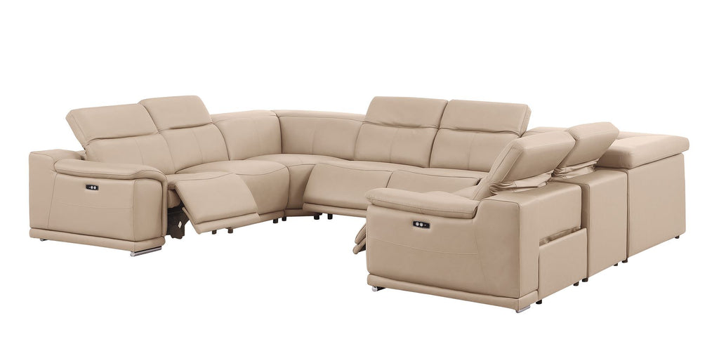 2679 8-Piece U-Shaped Power Reclining Sectional Sofa in Genuine Leather - 4 Recliners