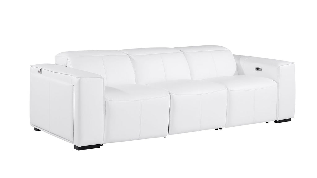 1224 Divanitalia 3-Piece Modular Power Reclining Sofa in Top Grain Italian Leather with 2 Power Recliners & Power Headrests